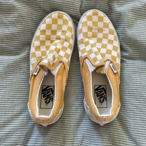 Vans classic checkered slip-on yellow 6.5